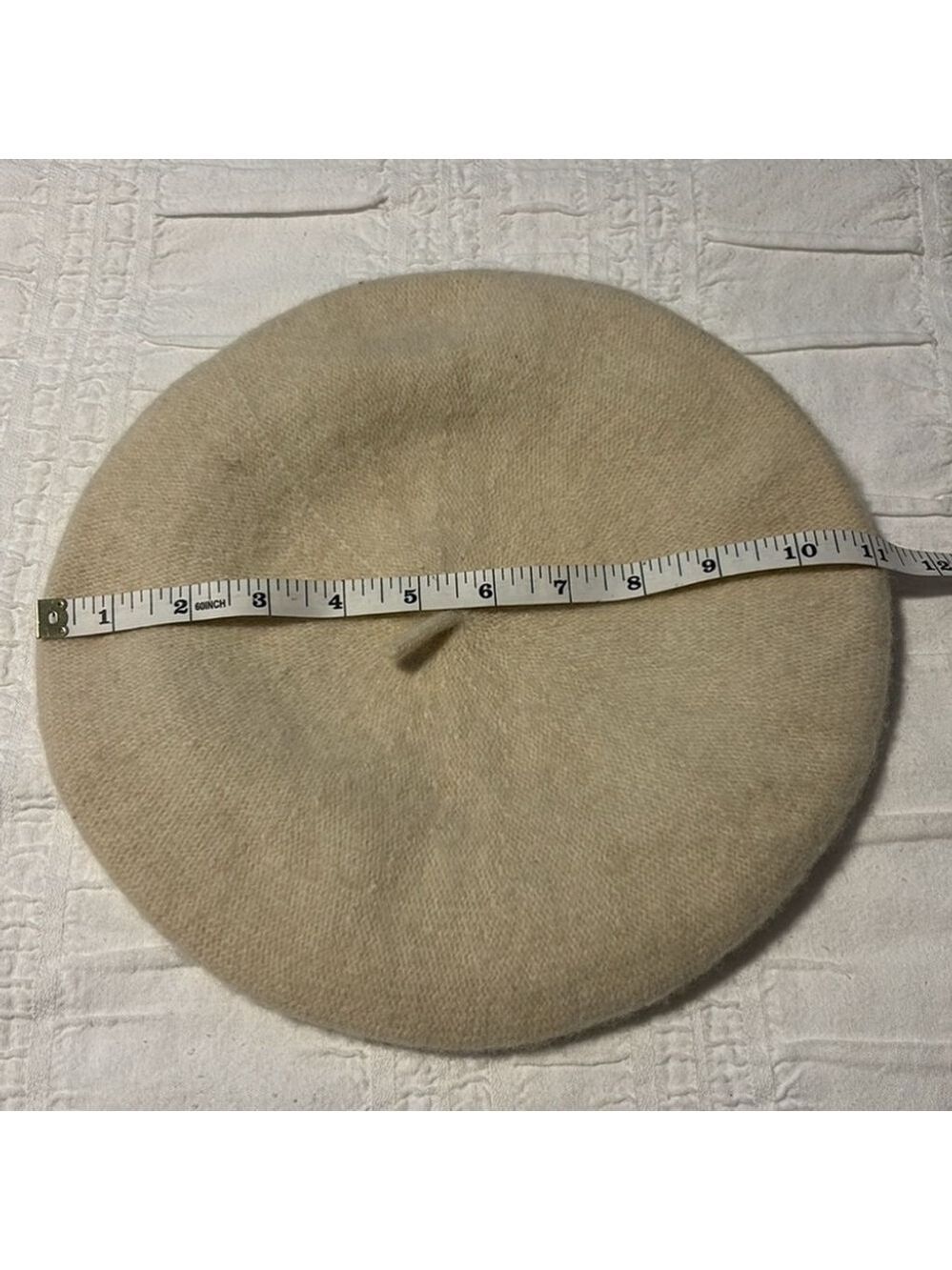 WOOL beret tam hat cream colour 100% wool OS fits most French hat retro style - Picture 6 of 7